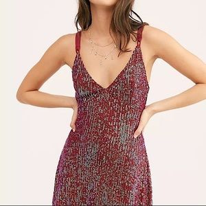 Free People gold rush slip dress